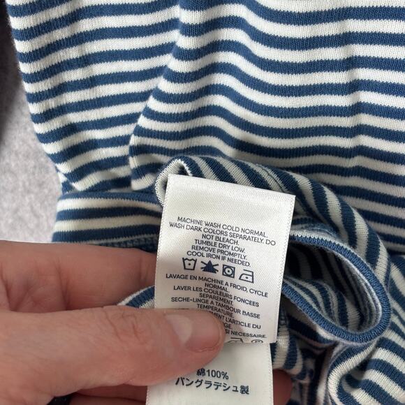 Lands End Shirt Medium Navy Cotton Everyday Nautical‎ Base Layer Under Sailor - Picture 9 of 9